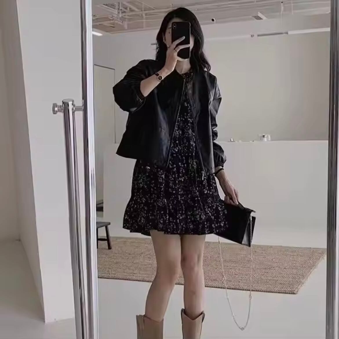 flower tiered mini dress