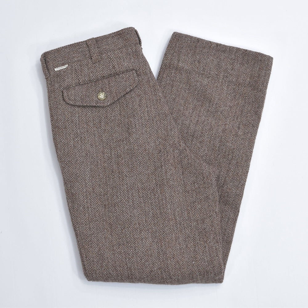 90s~ 日本製 THE NORTH FACE ノースフェイス ヘリンボーン ウール スラックス ヴィンテージ 茶タグ アウトドア ブラウン ビンテージ 古着 メンズW30インチ相当