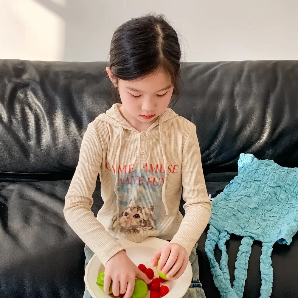 フード付きCatトップス