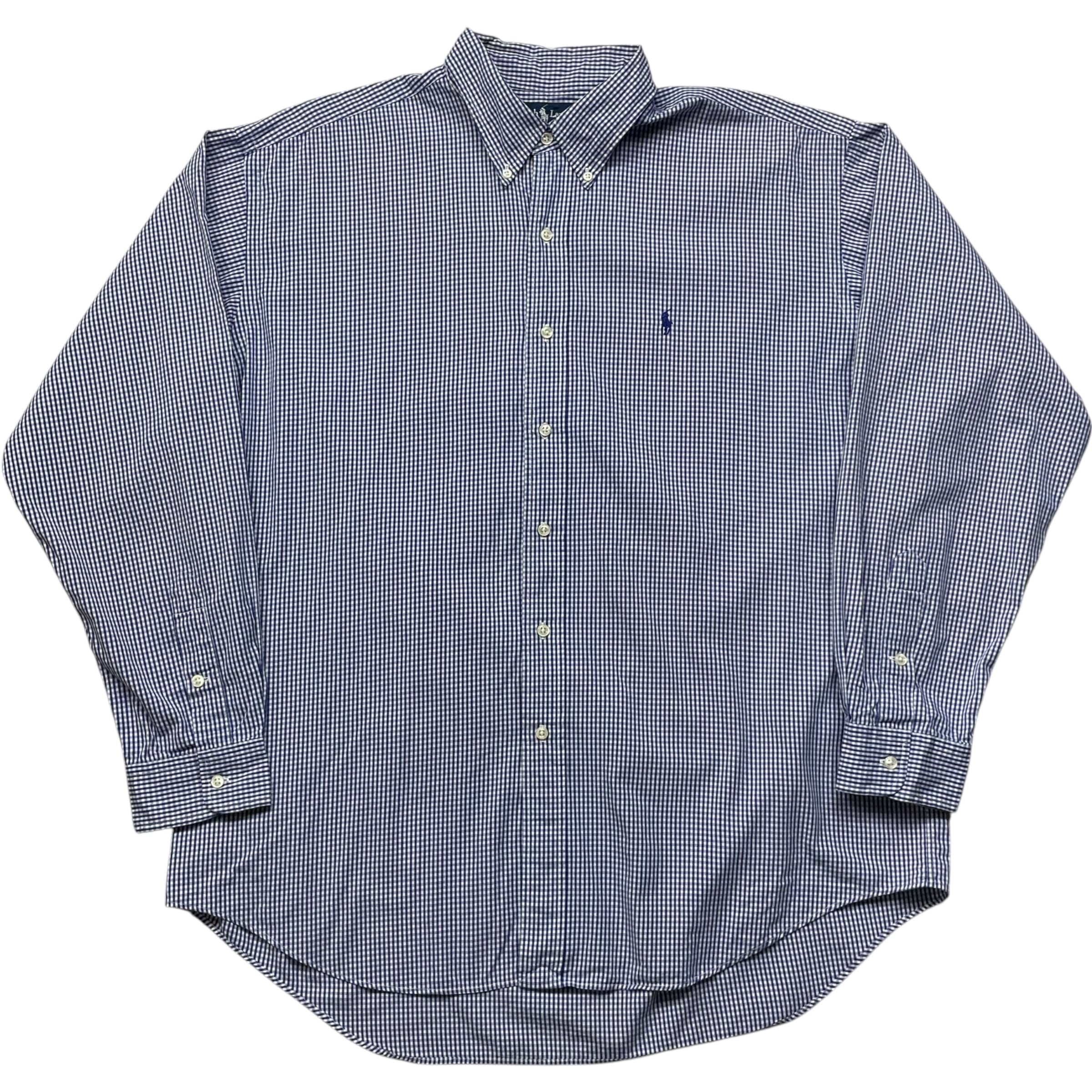 《XL》 Ralph Lauren ラルフローレン BLAKE チェックシャツ 長袖シャツ ブルー no.8823