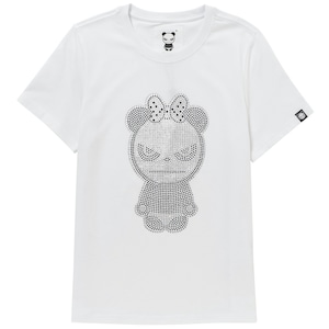 送料無料 【HIPANDA ハイパンダ】レディース Tシャツ WOMEN'S RHINESTONE PANDA SHORT SLEEVED T-SHIRT / WHITE・BLACK