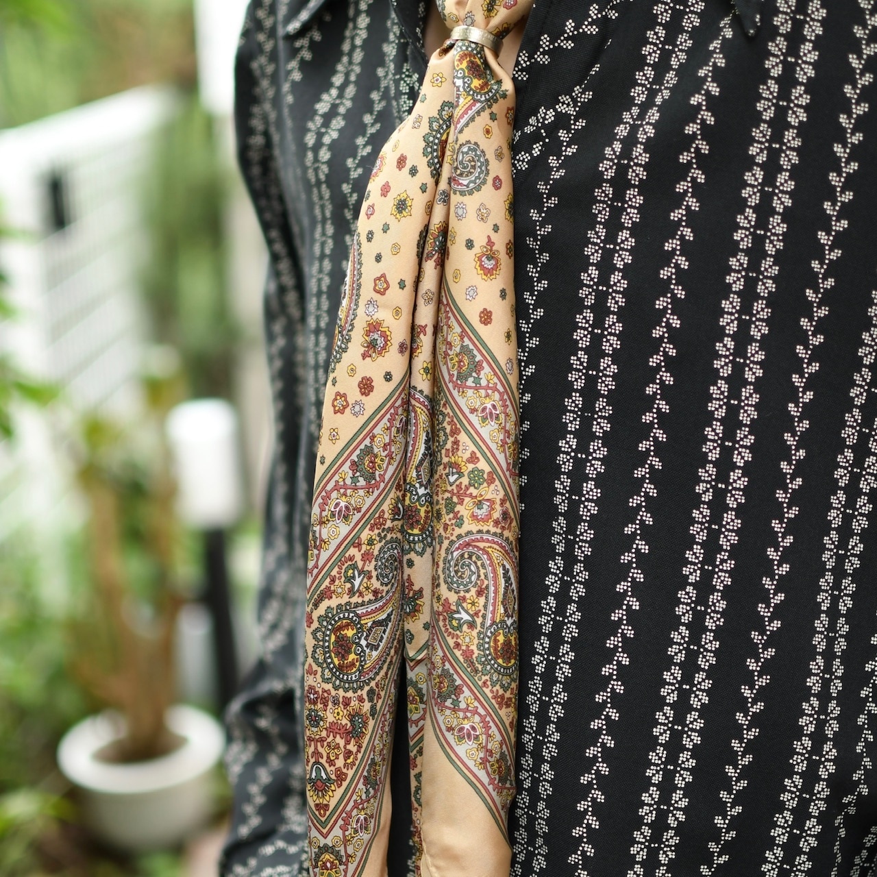 paisley pattern silk scarf