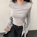 2色／ノットウエストフーディートップス ・13515