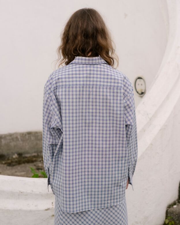 Baserange (ベースレンジ) CLAUDE SHIRT (BLUE CHECK) | H Nagano