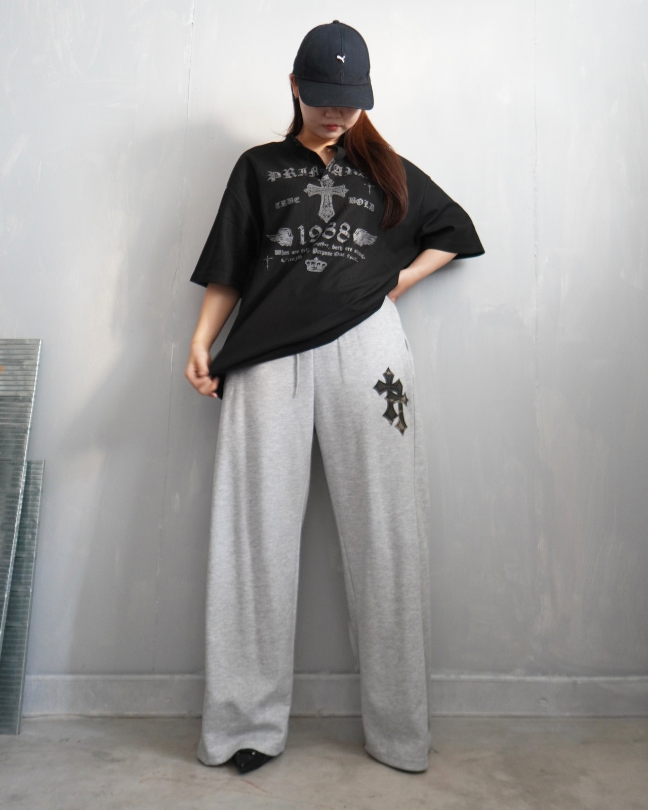 primaras×kinmedaiコラボ2弾ワッフルTee／ブラック