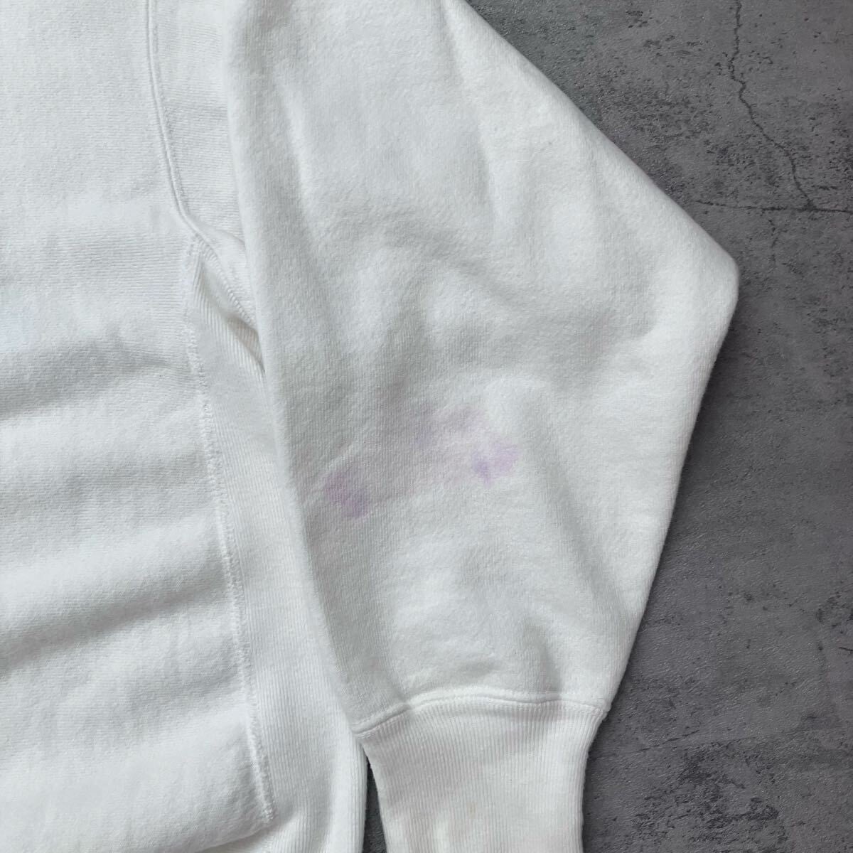 90s USA製 Champion Reverse Weave White on White 刺繍ロゴ L