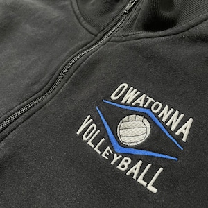 【SPORTTEK】ハーフジップ スウェット トレーナー Owatonna Volleyball ワンポイント 刺繍ロゴ 女子バレー L相当 US古着