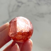 ヒマラヤレッドクォーツA＊ヘマタイトインクォーツ＊スフィア＊マニカラン水晶＊天然石インテリア＊パワーストーン＊置き物