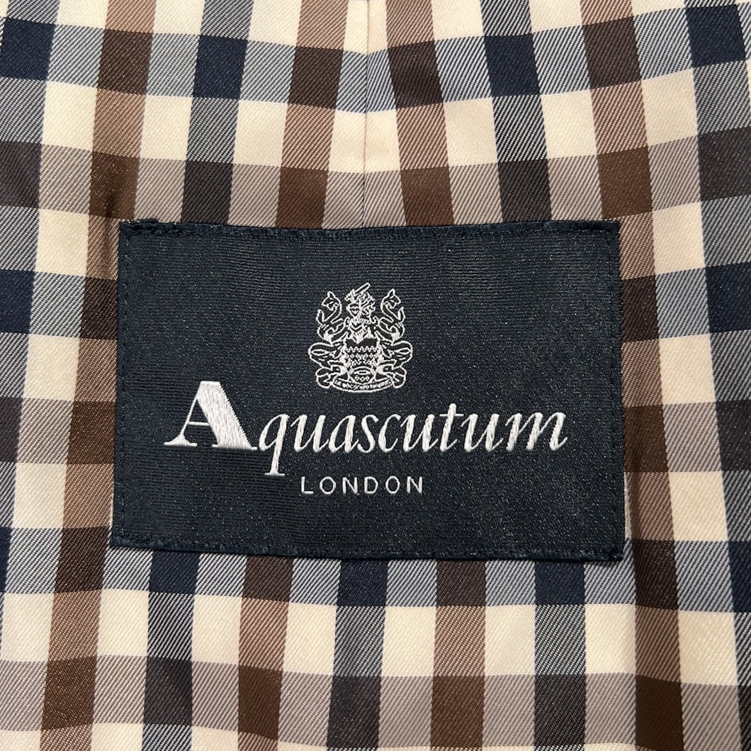 90s Aquascutum アクアスキュータム ダウンライナー付き シルク混