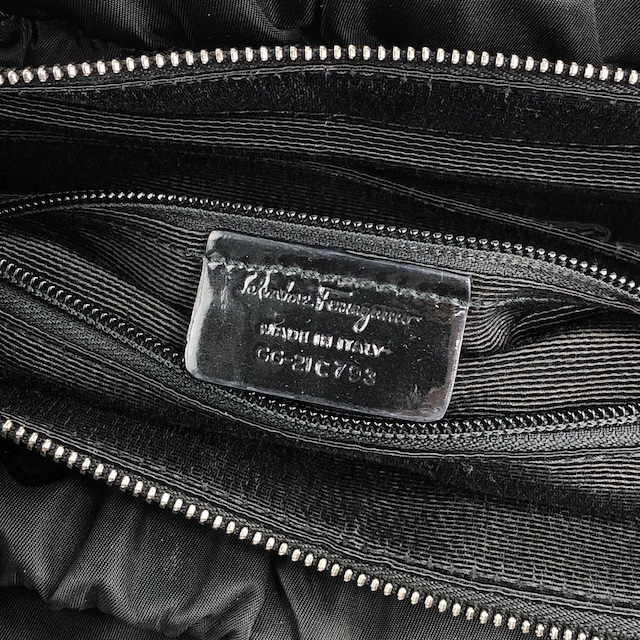 Salvatore Ferragamo サルヴァトーレ フェラガモ ハンドバッグ ブラック リボン ナイロン vintage ヴィンテージ オールド xucsbe