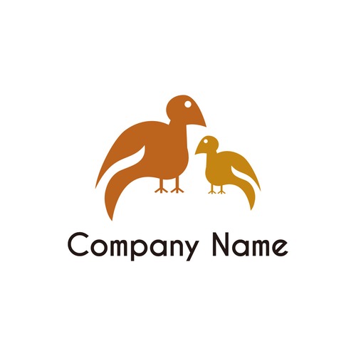 No72 親子の鳥のロゴ【鳥、親子、可愛い、親しみ、飲食、お店、ショップ、商品、クリニック】