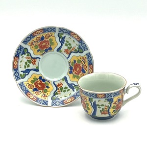 アウトレット品　波佐見焼　錦コーヒー碗皿　カップ＆ソーサー