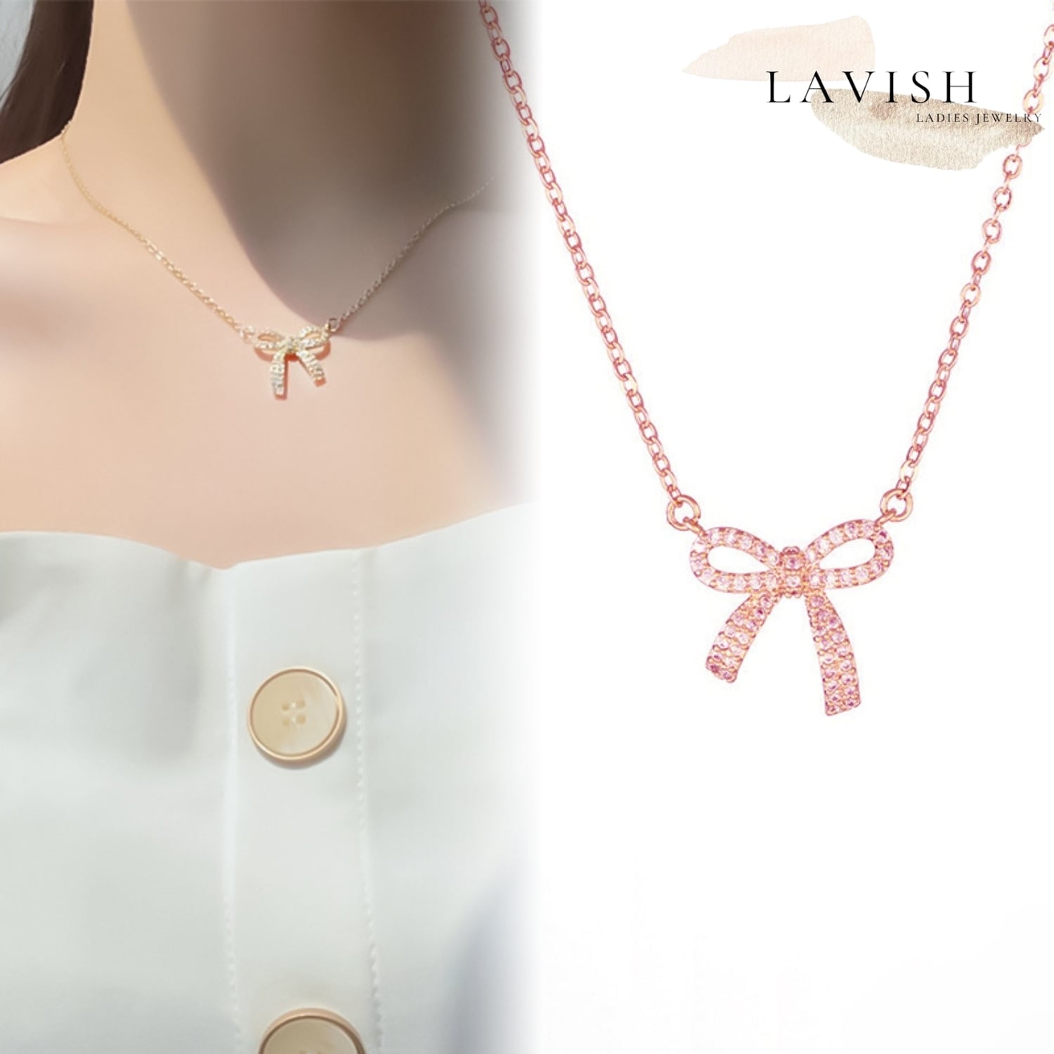 ティアーズリボン ネックレス レディース Necklace