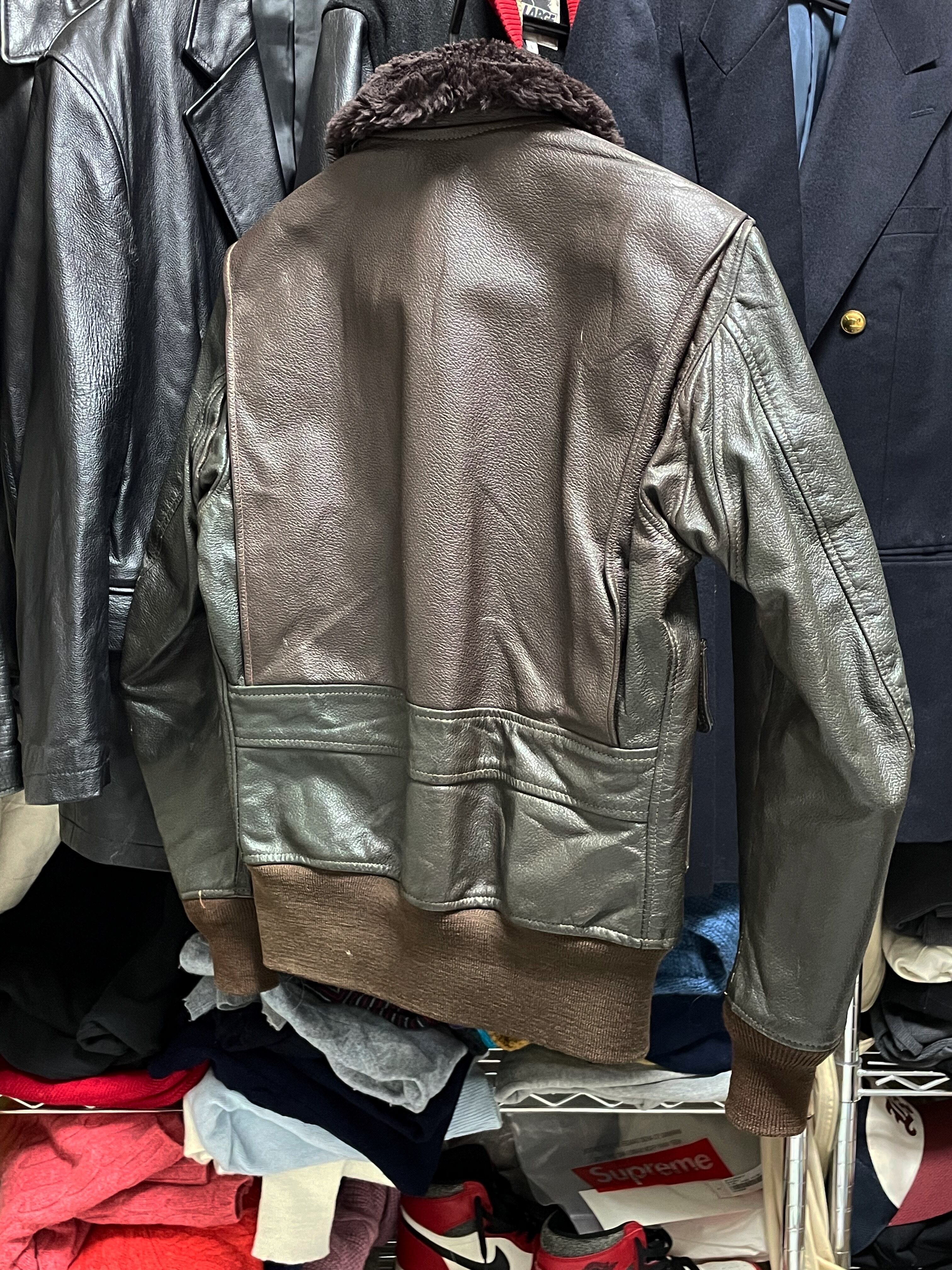 US NAVY 80s 87年製 USN G-1 レザージャケット フライトジャケット 
