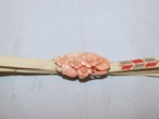 花珊瑚帯留 pink coral work Obi sash clip(flower)