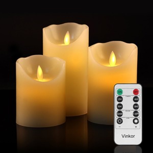 【在庫処分】LED キャンドル ライト 専用リモコン付き 自動消灯タイマー 癒し 雰囲気 (3点セット)