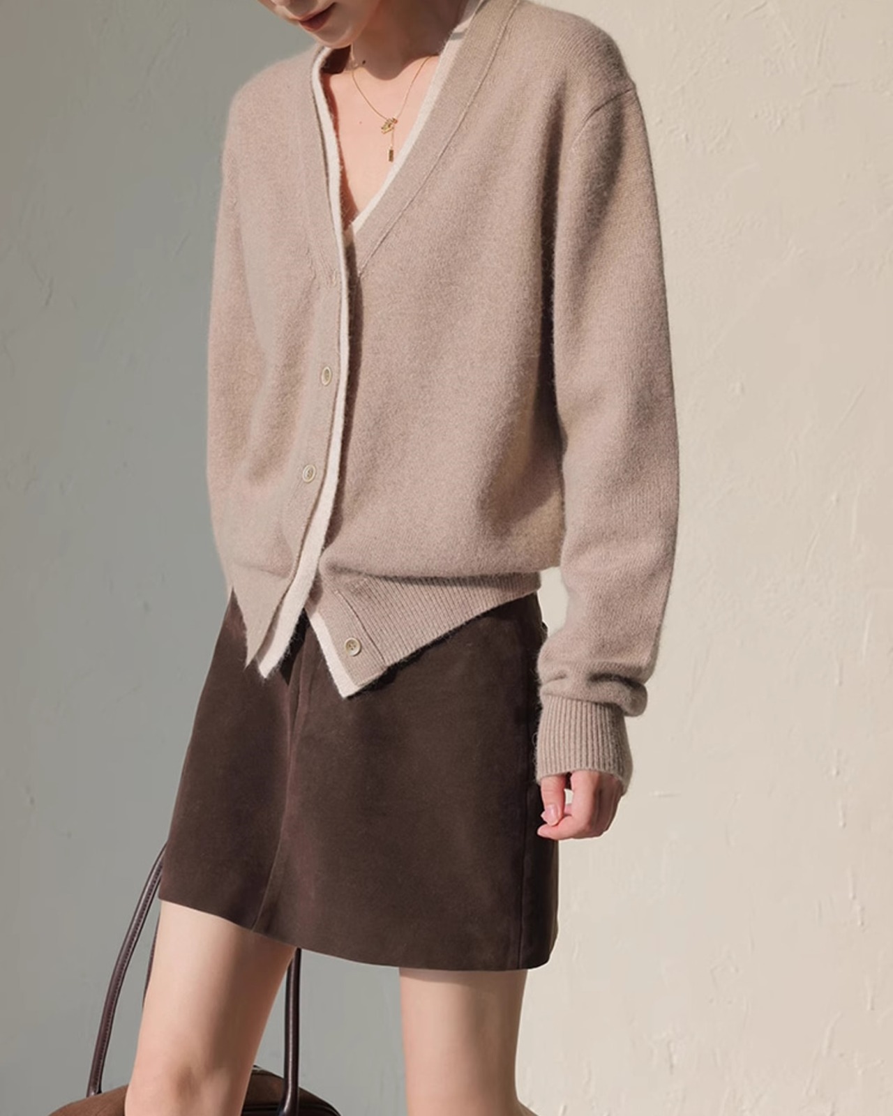 Bicolor accent Cardigan　T20482
