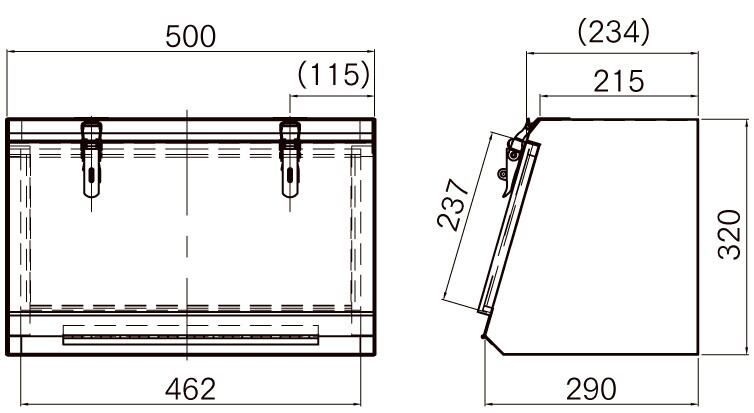 ステンレス工具箱【HKK-500B　中間鋼種】