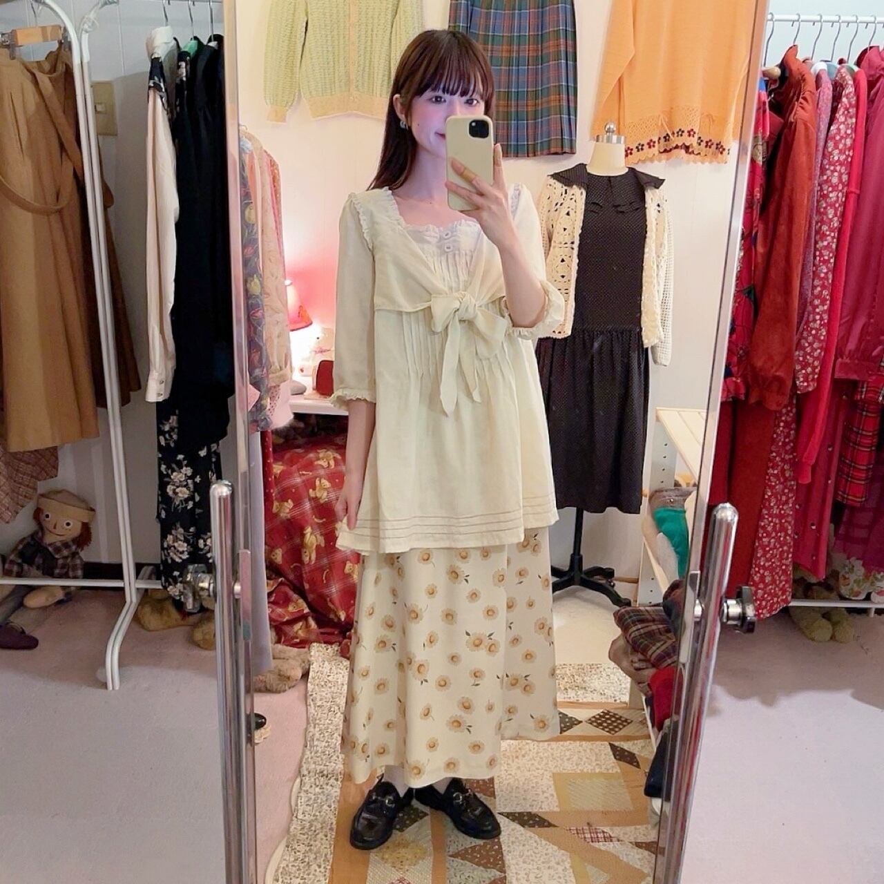 PINKHOUSE / front ribbon gauze blouse