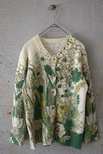 Botanical print knit cardigan