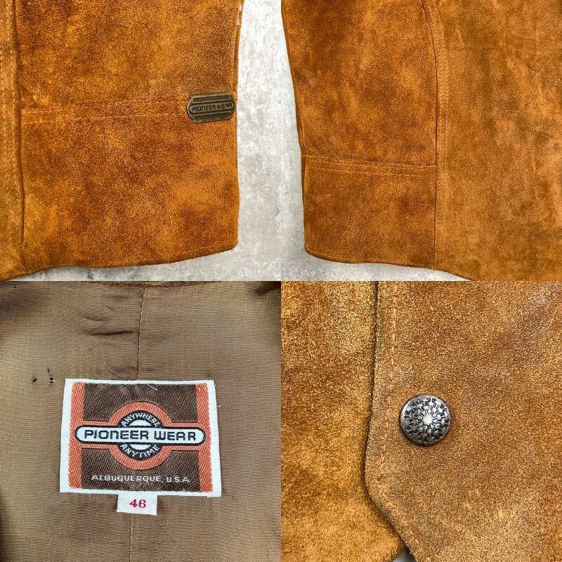 70年代 PIONEER WEAR スエードレザーベスト メンズM相当 古着 70s