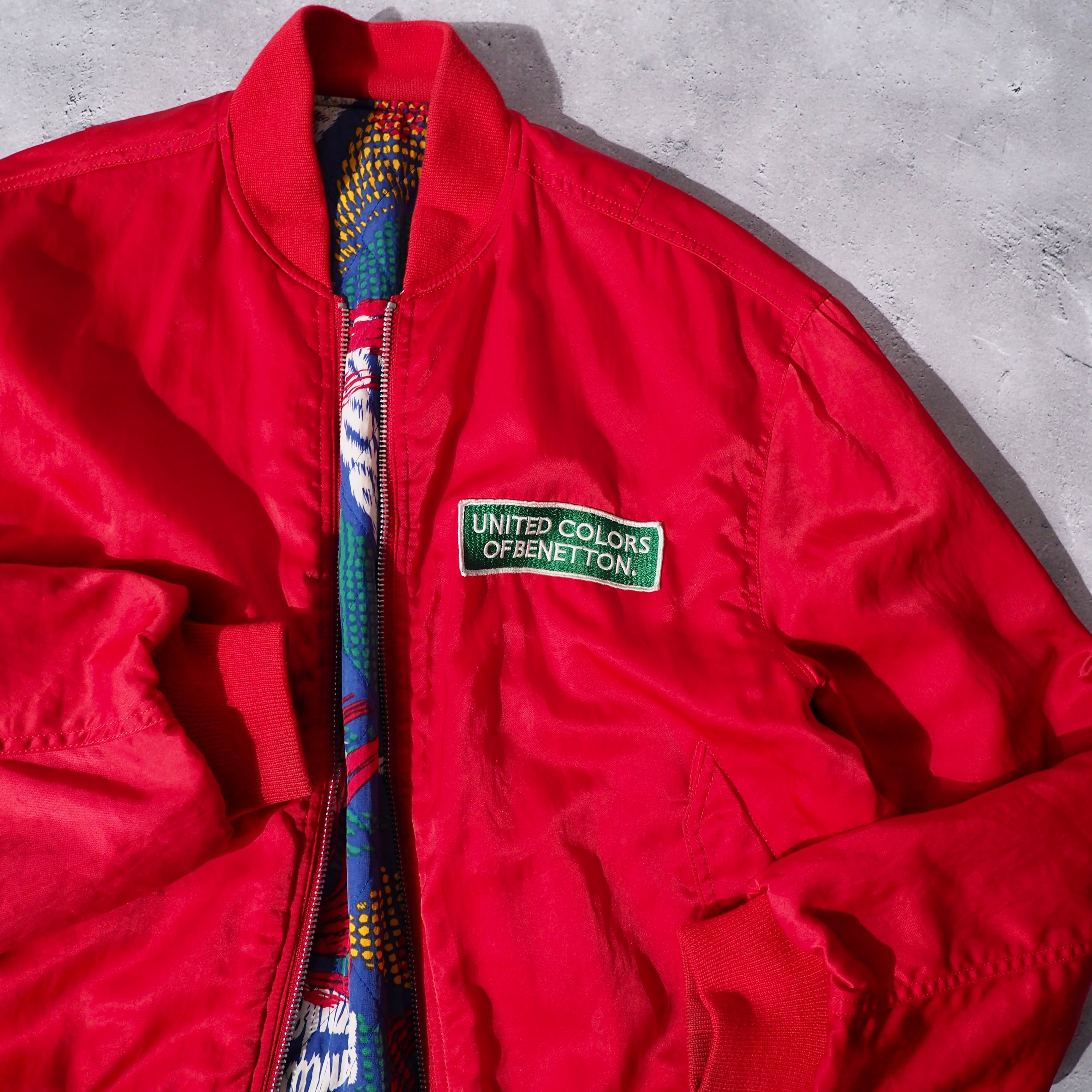 1990s ” Benetton Formula 1 ” 2way Reversible vintage loose MA_1 flight jacket