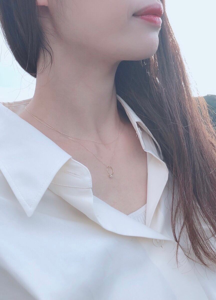 誕生石ネックレス 11月 シトリントパーズ K18 ベビーリング 出産