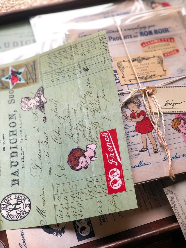 Mic Moc　コラージュペーパーキット　12枚入り　Bonjour　CP004【Mic Moc（ミックモック）】[MIC-5p]