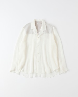 saby LAPEL SHIRTS - Bishu Japan Rayon Linen leno weave FAB - OFF WHITE