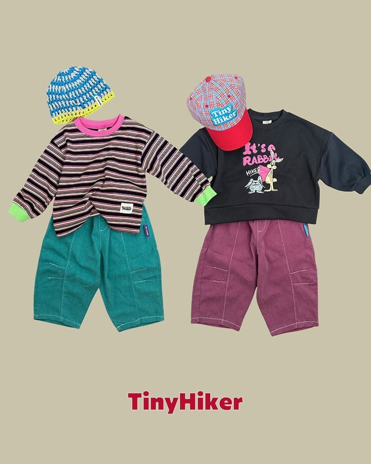 韓国子供服 / TinyHiker / 26Autumn / カラフルボーダー カットソー / 秋服 *XS~XL *