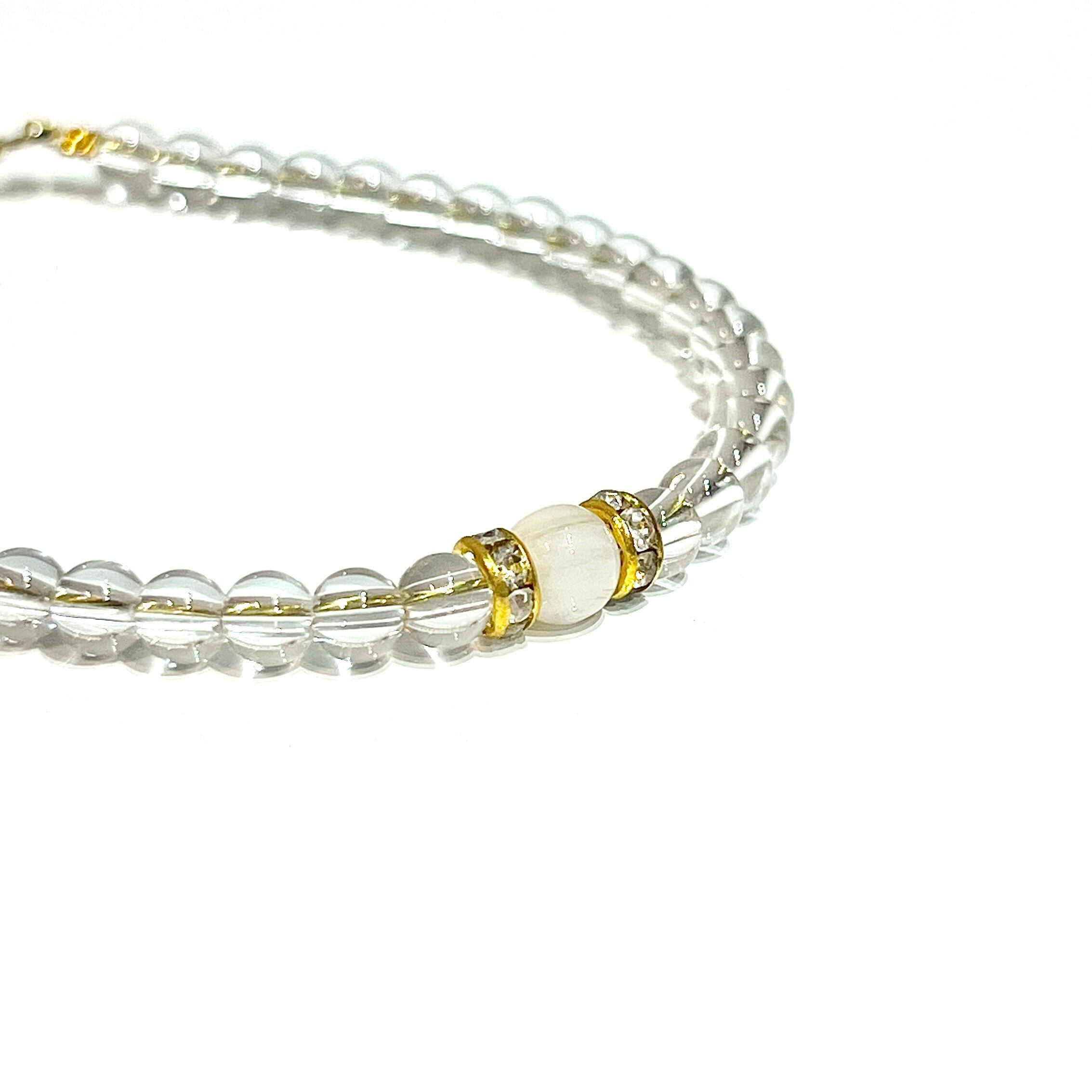 6月誕生石ムーンストーン入り】水晶ブレスレット | Power Stone Jewelry