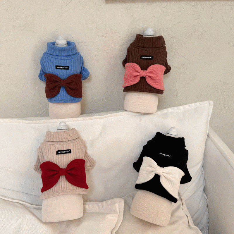 予約【songpyeon】BIG RIBBON POLA KNIT