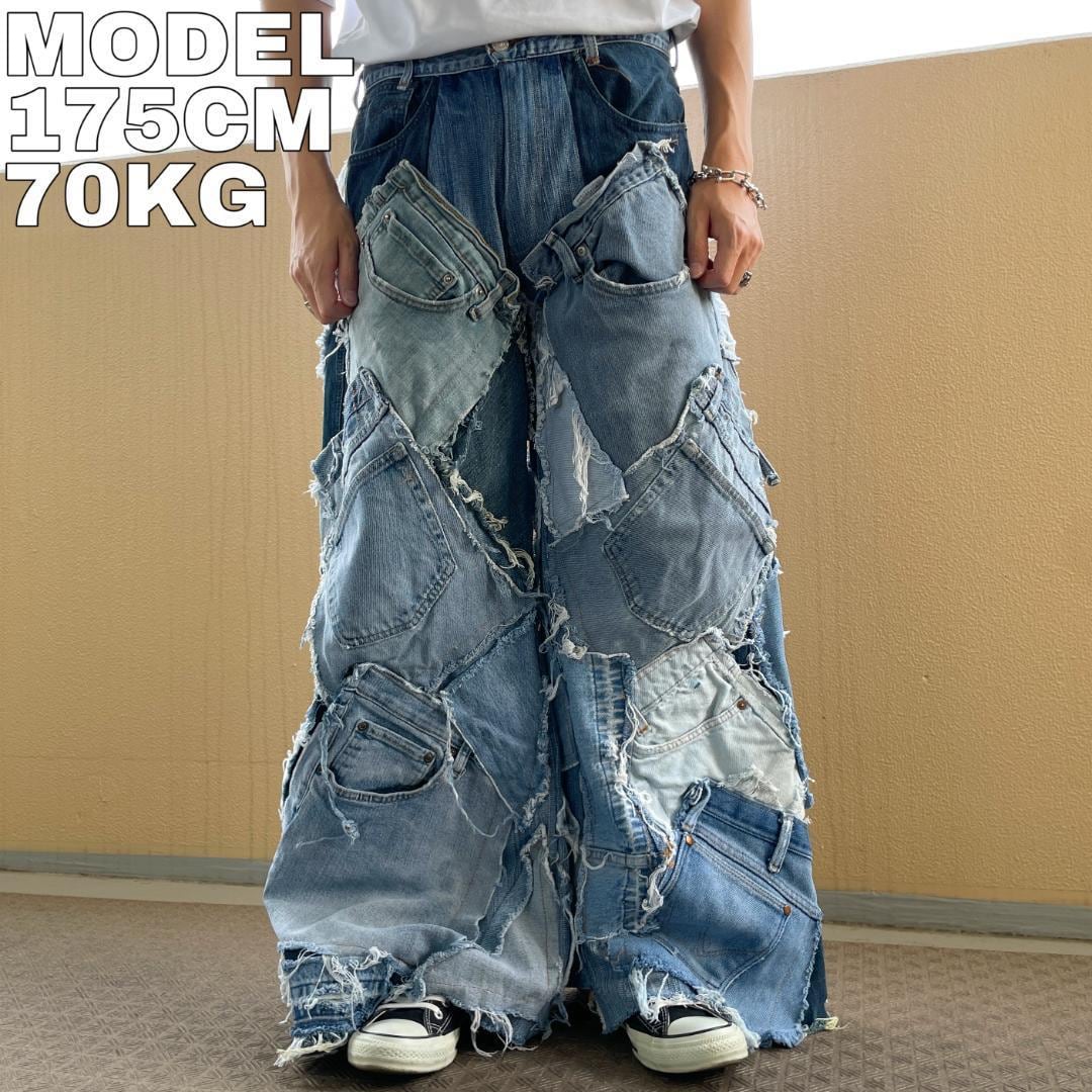 リメイクデニム フレアデニム ワイドデニム 再構築 リメイクデニム 再