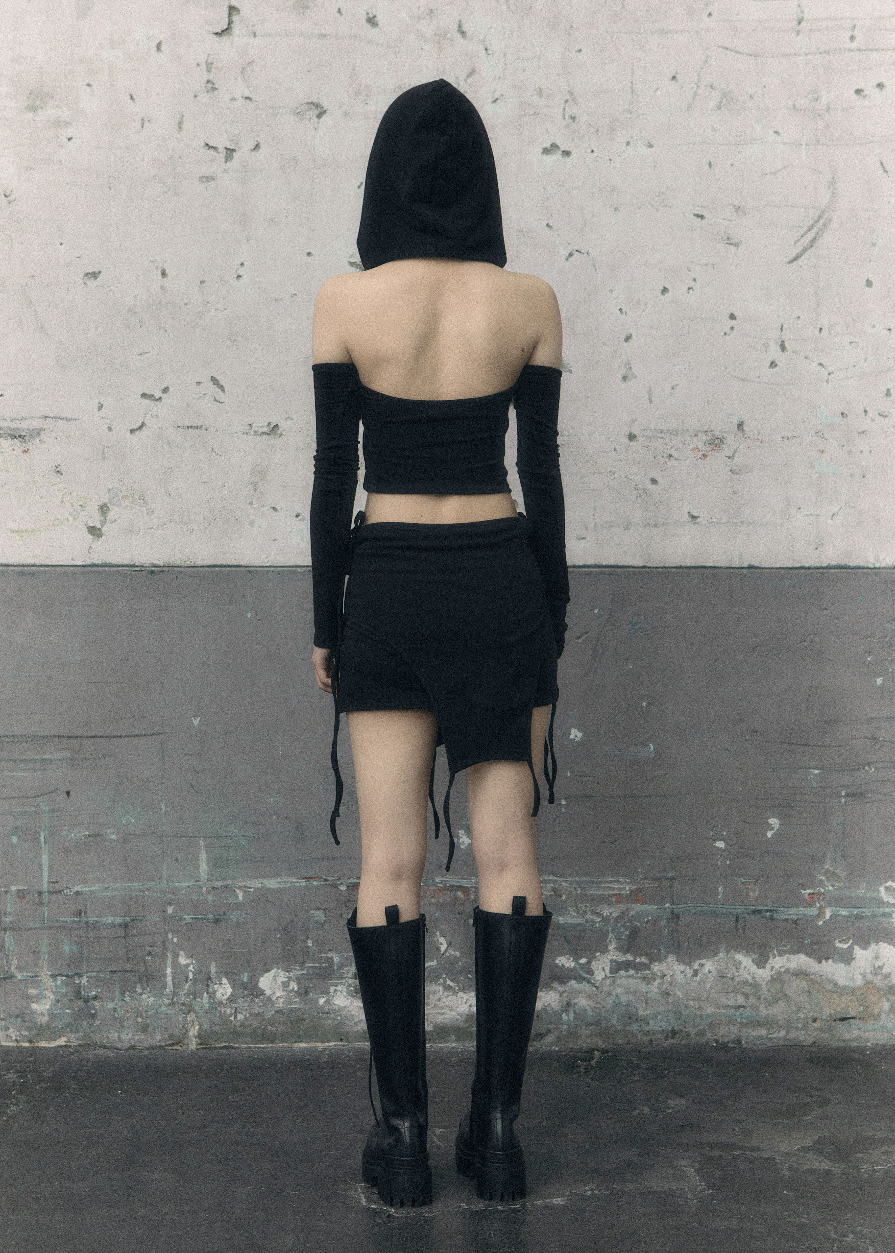 BOHEMIAN SEOUL] CURVED LAYERED SKIRT, BLACK 正規品 韓国ブランド