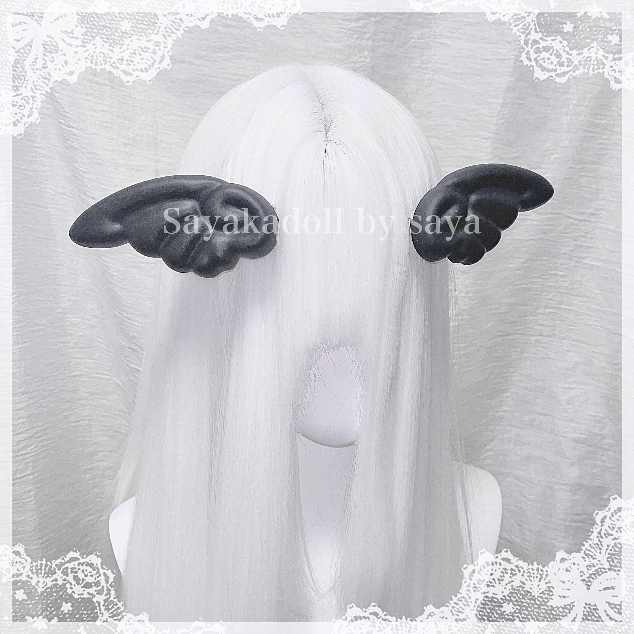 cico工房　天使の羽　アーティストベア ♡【2個set】天使界隈 天使の羽立体ヘアクリップ ver.2 black