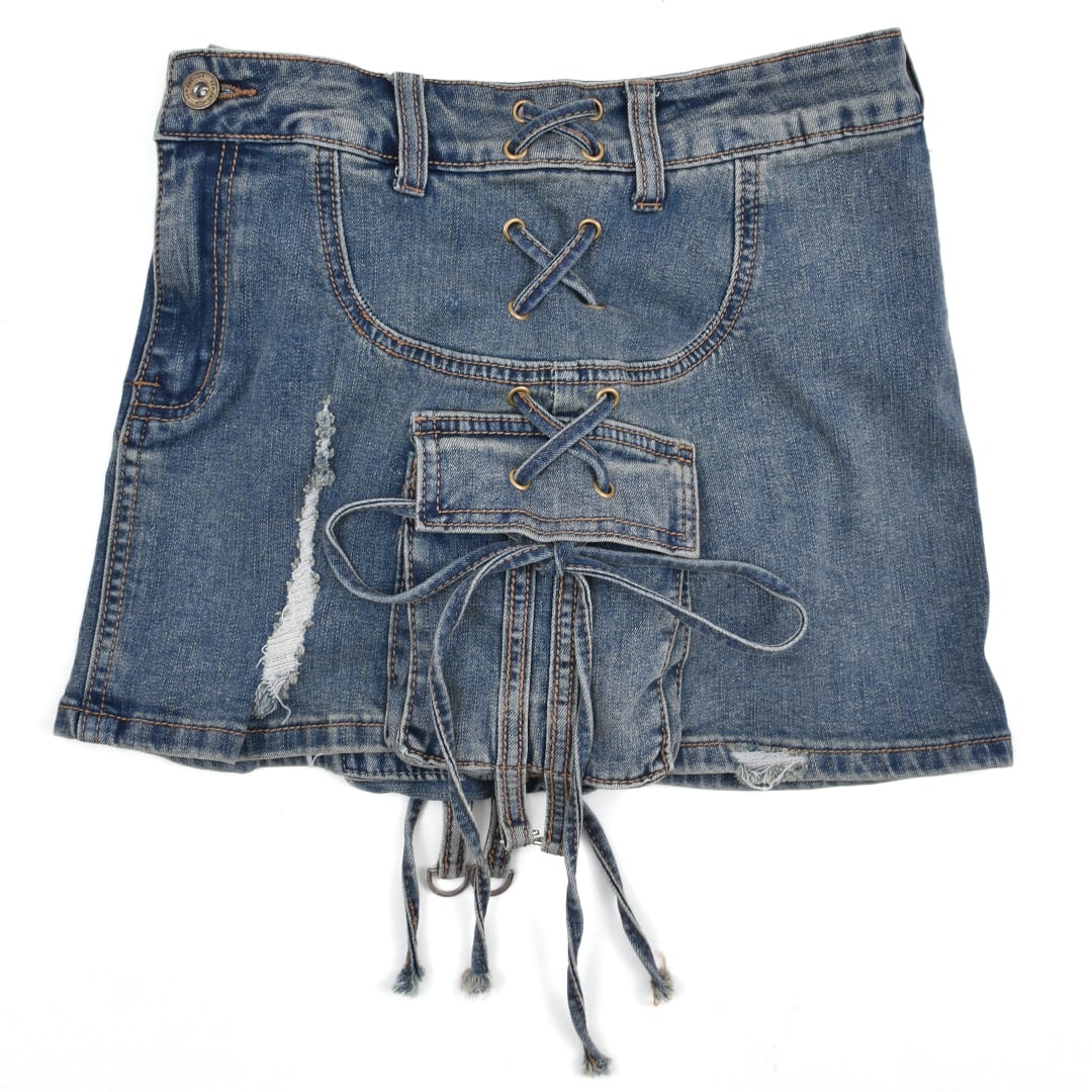 Dimmoire Dig SkullオフショルT＆デニムラップミニスカート Dimmoire Dig SkullオフショルT＆デニムラップミニスカート DimMoire