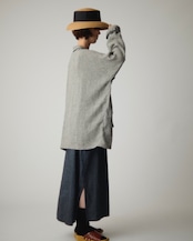 【suie】Linen silk lightweight gown/リネンシルクガウン(千鳥ブラック)