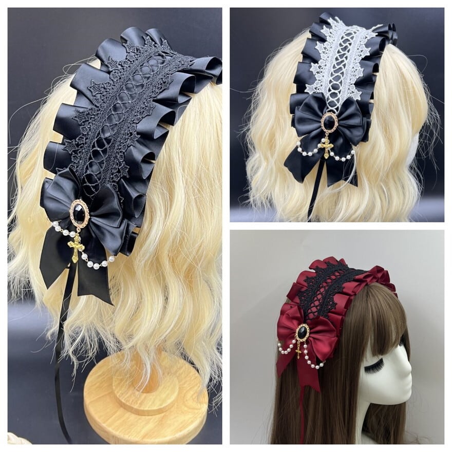 ゴスロリヘアドレス リボン 闇かわいい アイドル衣装 系｜天使と悪魔