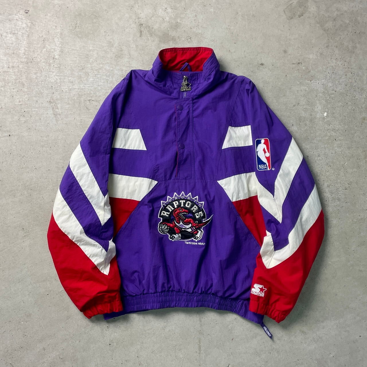 90年代 STARTER スターター NBA TORONTO RAPTORS ハーフジップ 