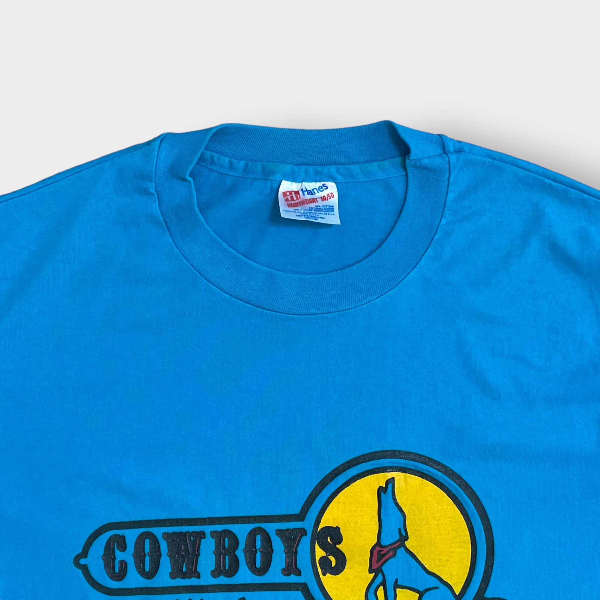 Hanes】90s USA製 ロゴ プリントTシャツ シングルステッチ COWBOYS M