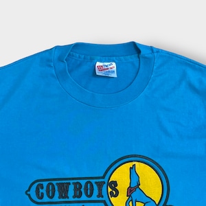 【Hanes】90s USA製 ロゴ プリントTシャツ シングルステッチ COWBOYS M 半袖 OLD ヴィンテージ ヘインズ US古着