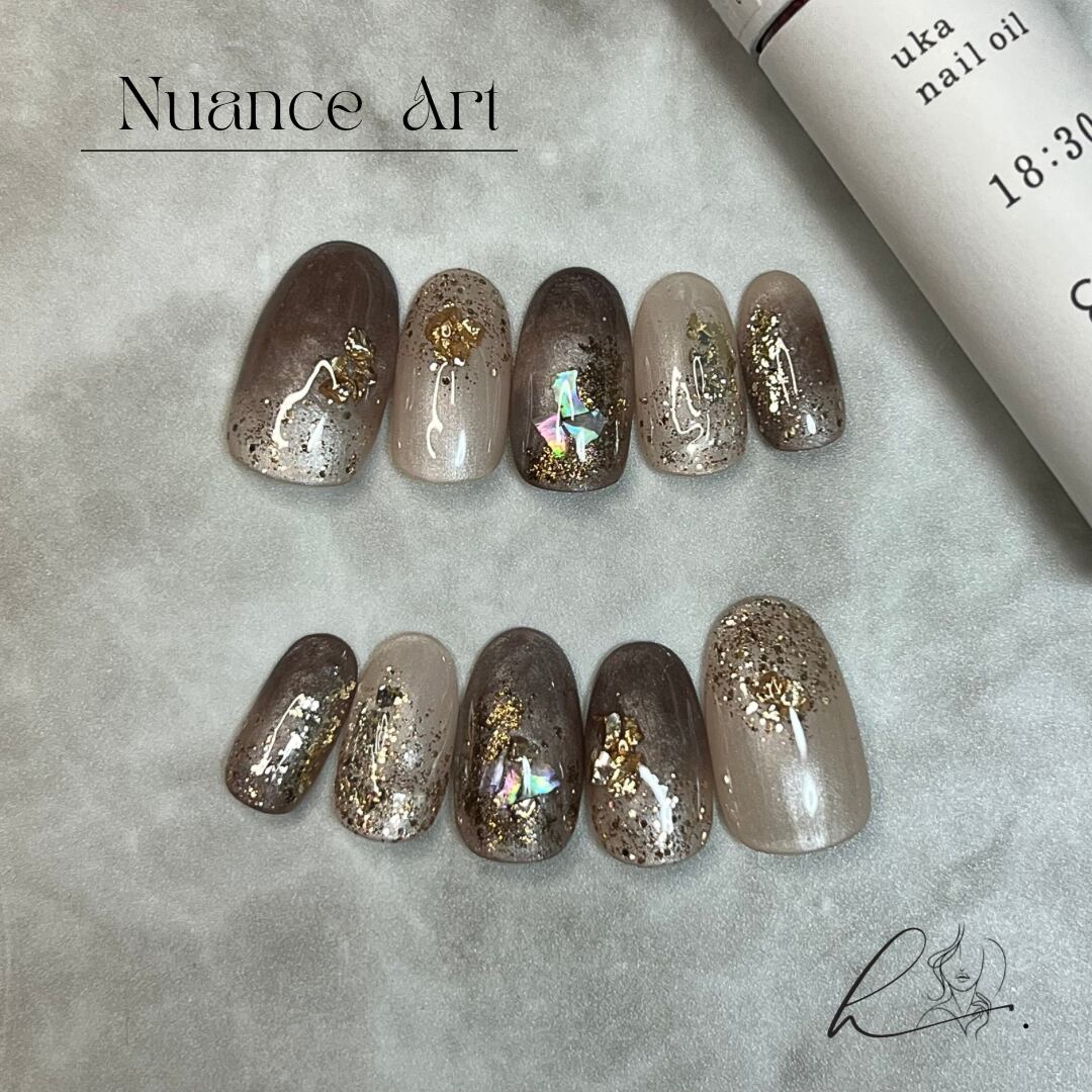 06］ニュアンスネイル 淡色ネイル 韓国 ラメ 鉱物ネイル ネイルチップ
