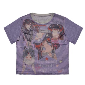 [Hashtag DDD] Illustration KillAngel Short Sleeve Mesh T-shirt Purple