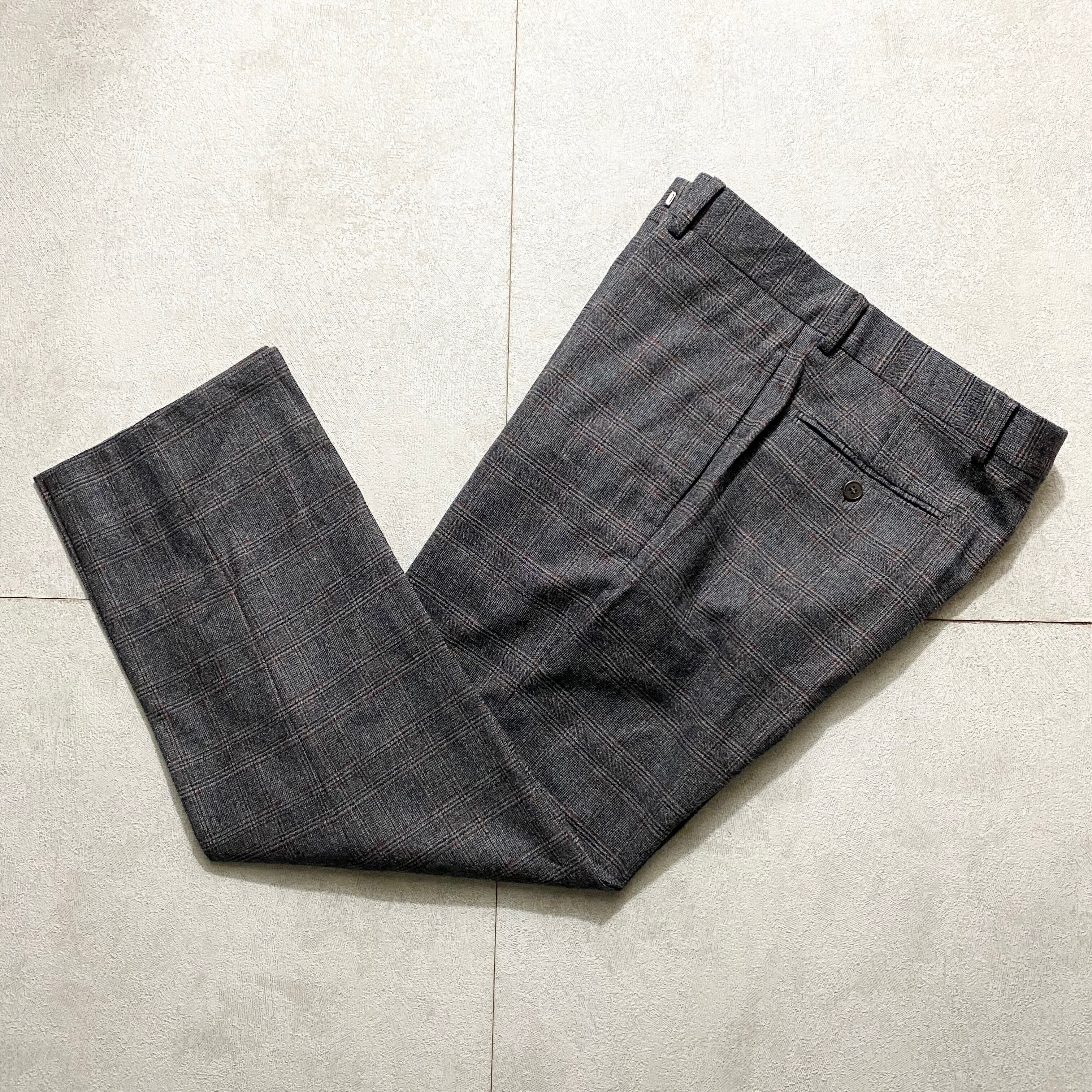 HERMES wool check pants | NOIR ONLINE