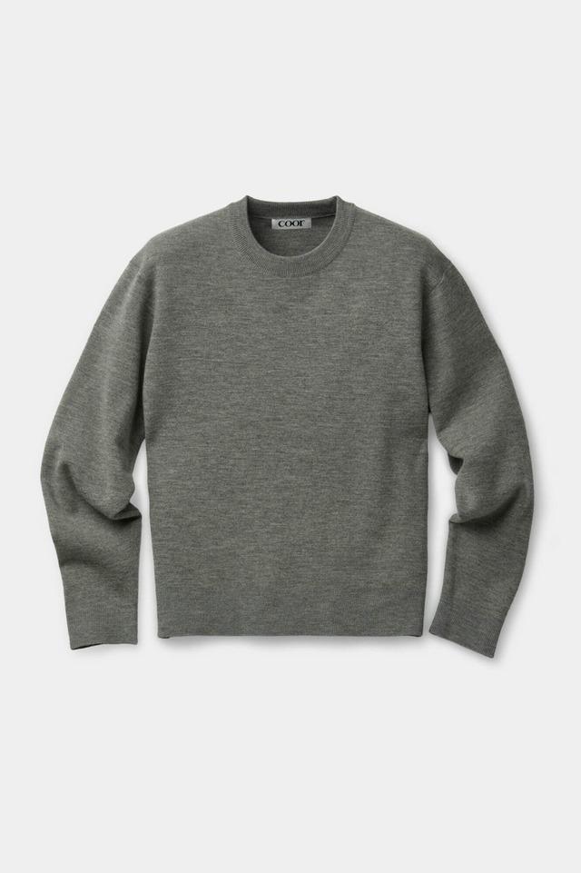 [COOR] Merino Wool Crew Neck Sweater (Khaki Gray) 正規品 韓国ブランド 韓国通販 韓国代行 韓国ファッション クール クーア クアー 日本 店舗