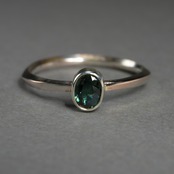 【１点もの】四分一銀リング #13 サファイア