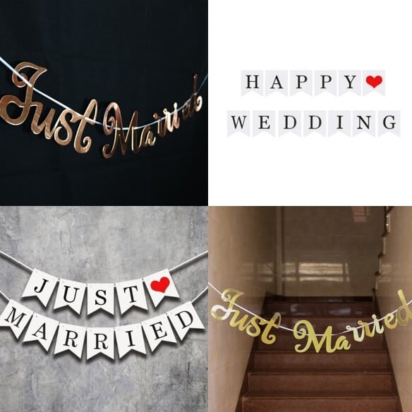 Happy Weddingガーランド ハッピーウェディング パーティーグッズ 装飾 イベント ラブ のレターバナー 壁などに貼ってパーティーを可愛く飾り付けしませんか パーティー バースデー ウェディング ポンポン ルシアン ペーパーアイテム