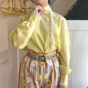 VINTAGE yellow classical blouse