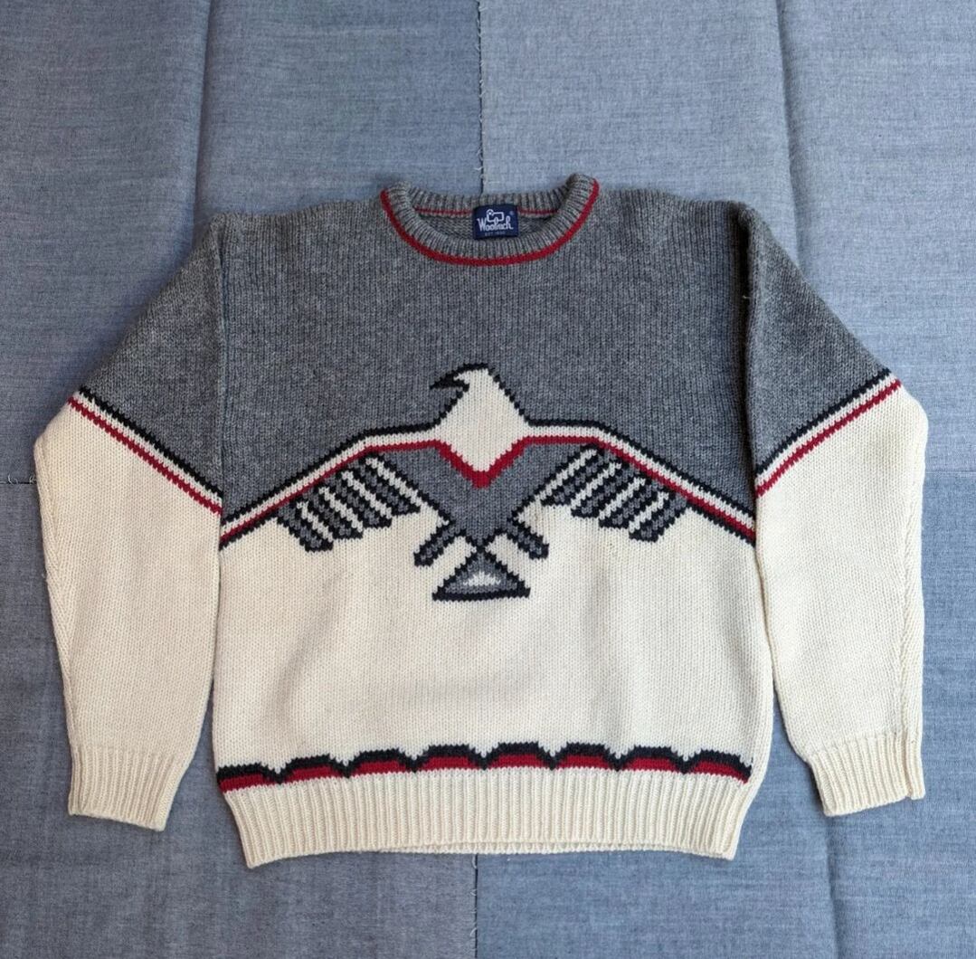 80s woolrich thunderbird pattern sweater 小岩店
