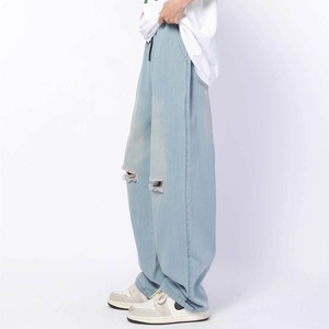 【韓国通販 dgo】UNISEX ウォッシュド ストレートジーンズ ライトブルー(M3848）